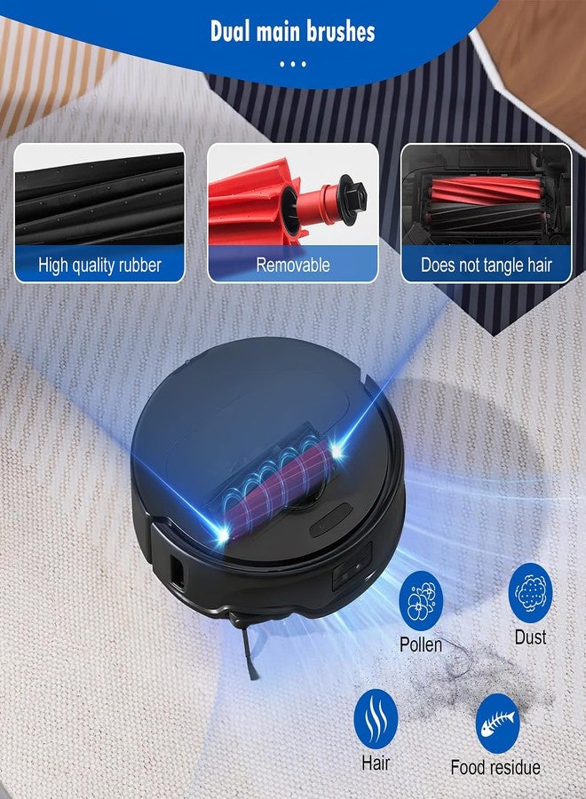 AnDongo 26 Pack Replacement Accessories for Roborock Qrevo Master/Qrevo Slim Robot Vacuum Cleaner, 2 Main Brush 6 Side Brushes 4 HEPA Filters 6 Mop Pads 6 Dust Bags 1 Cleaning Brush 1 Screwdriver - Image 3